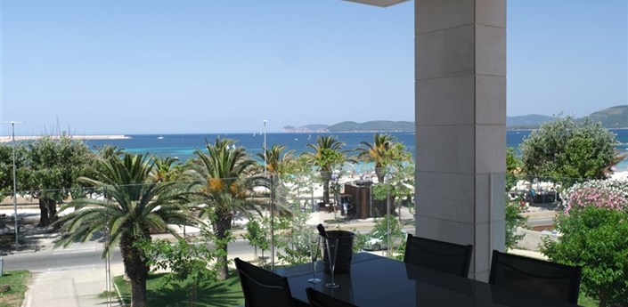 Almar Apartments Seaview - Výhled na moře z terasy apartmánu, Alghero, Sardinie