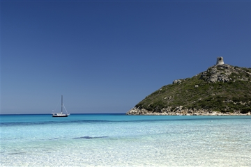 Aragonská věž Porto Giunco, Villasimius, Sardinie